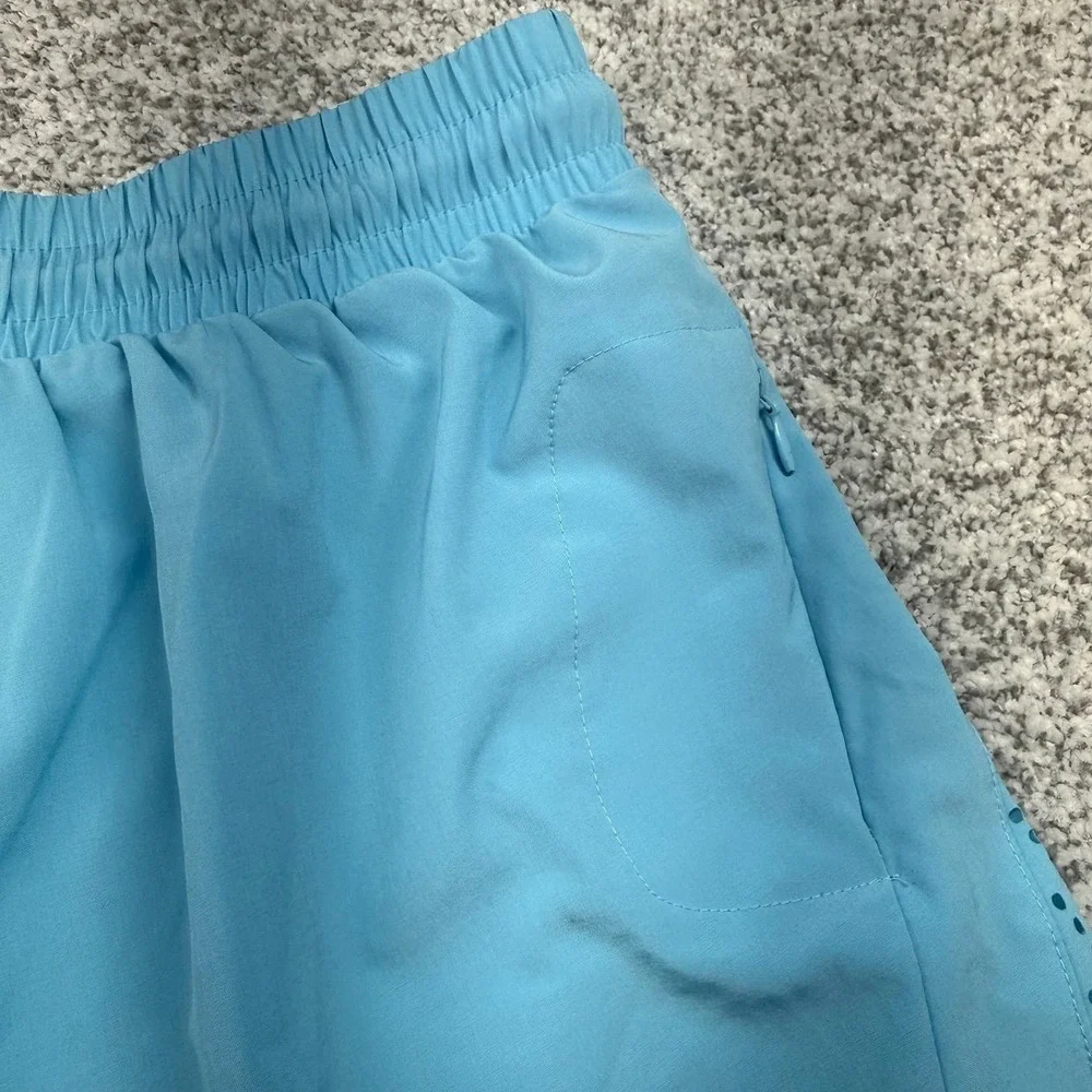 Women's ZYIA Active Sky Blue Athletic Running Pocket Lined Sprint Shorts Size XL